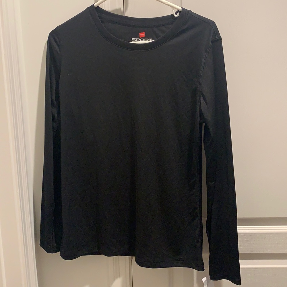 Hanes Black long sleeve sport top